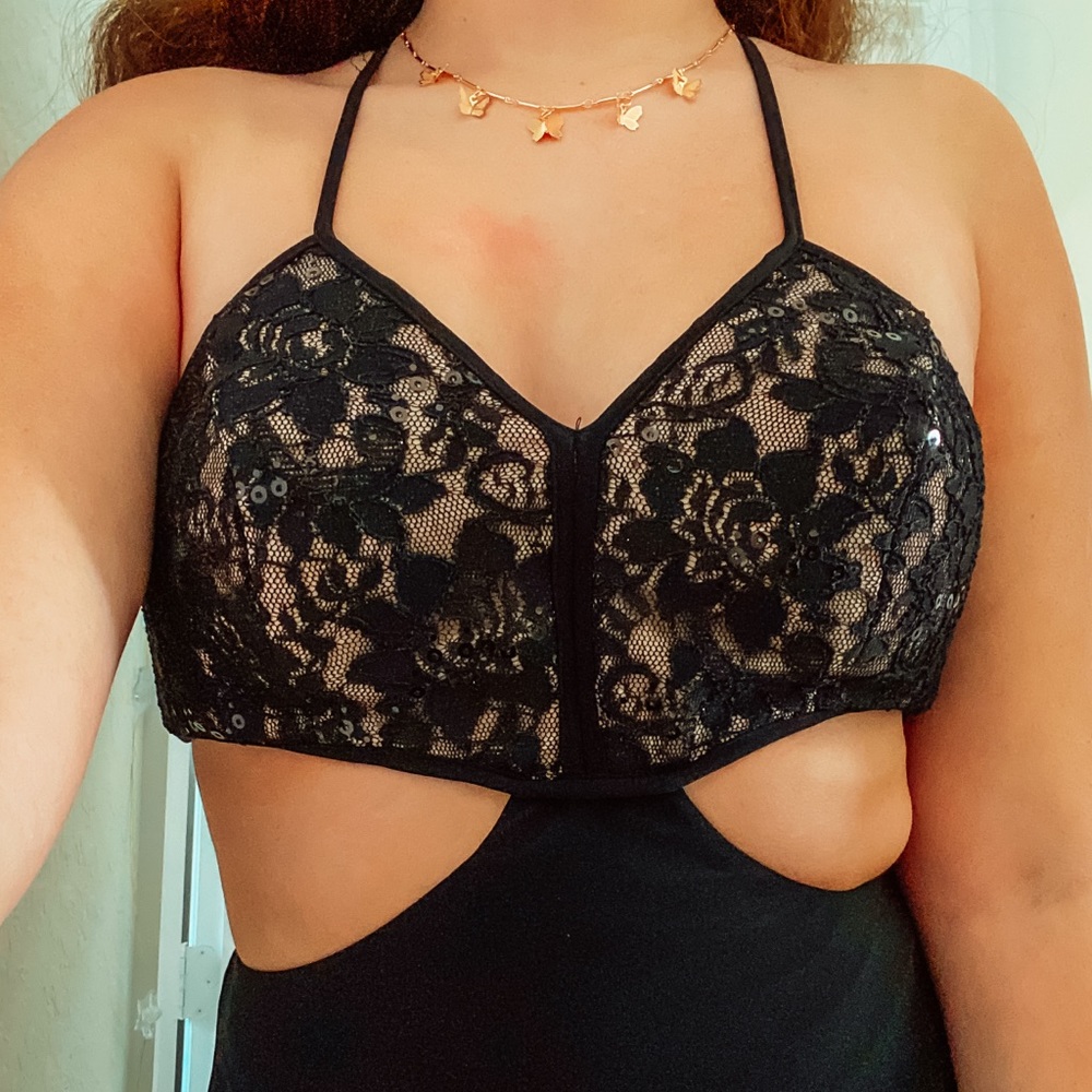 Black Lace Prom Dress